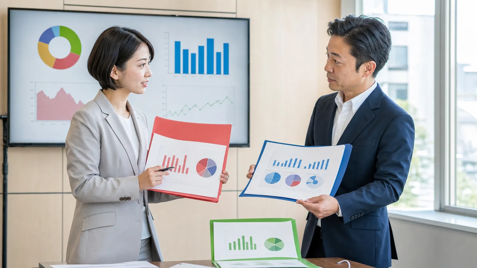 会社全体の損益を売上、直接費、共通費の順で部門別へ分ける図