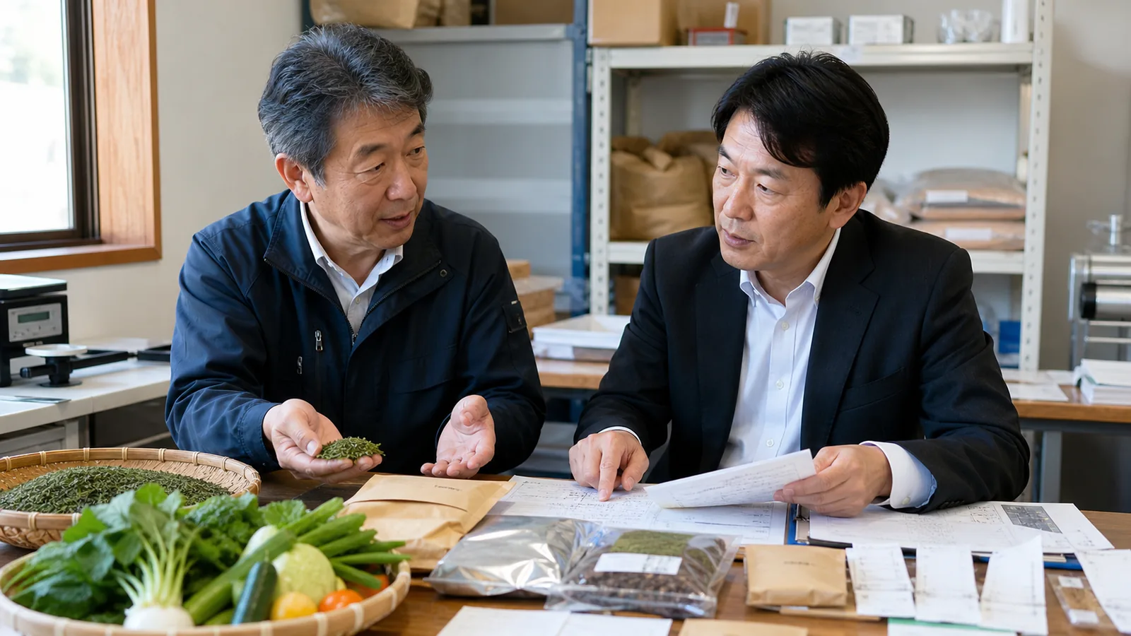 西尾市の農水産・食品・製造業で生産、在庫、販売、資金を月次でつなぐ図
