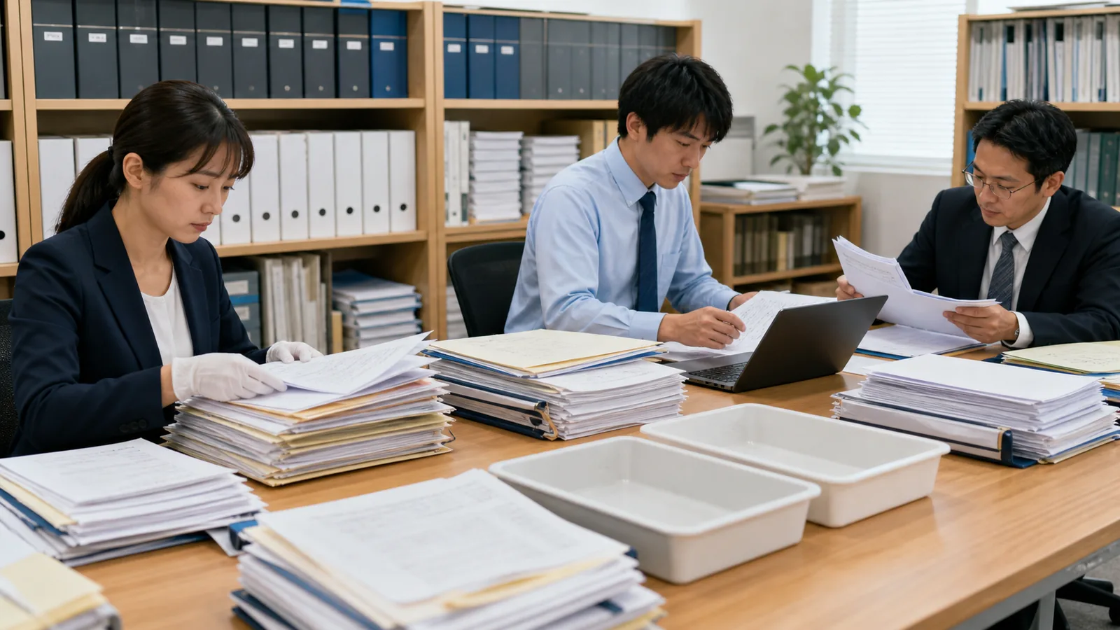 税務調査前に帳簿、証憑、電子データ、差異、質問回答を資料IDで整理する図
