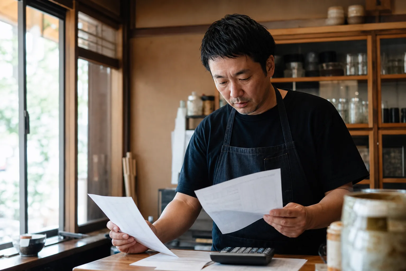 クラウド会計の画面を確認しながら電子資料を整理するオフィスの様子