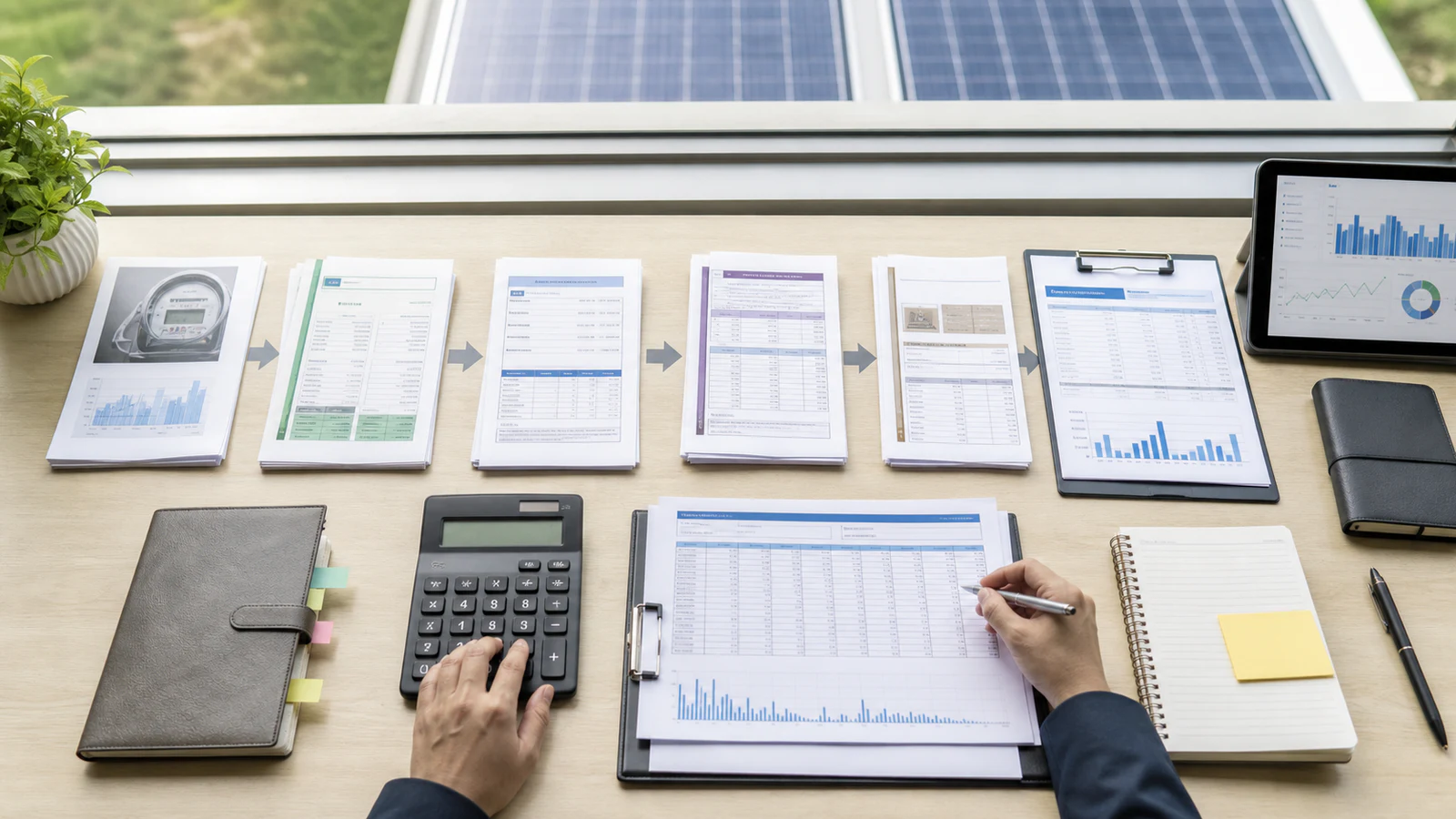 太陽光発電所別の売電入金と設備・借入資料を照合する帳票