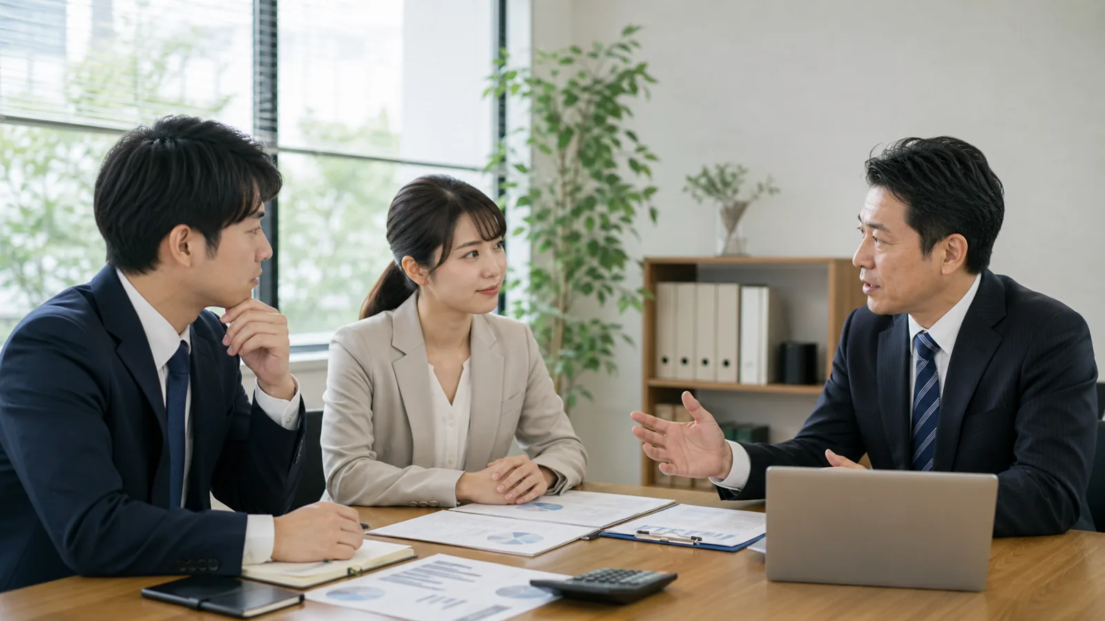 資金繰りの改善に向けて月次の数字を確認する様子