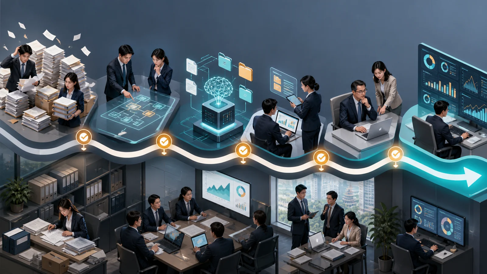 経理AI-BPOの目的設定から本番移行後レビューまでを段階承認でつなぐロードマップ