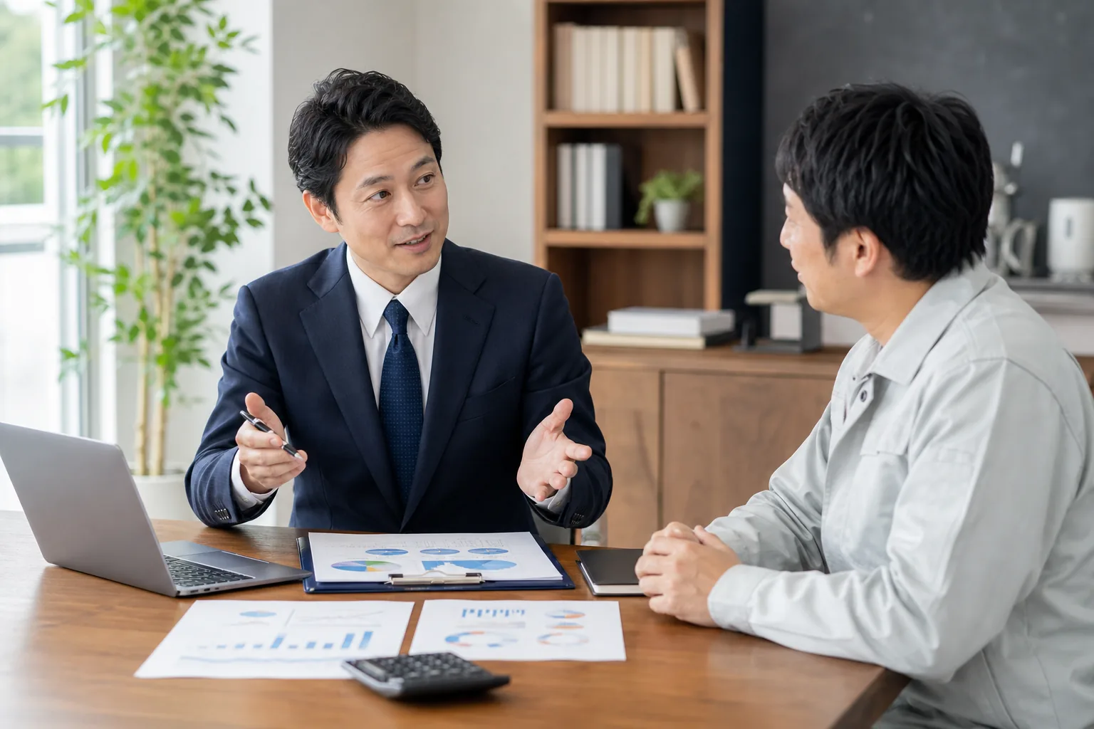 起業と経理の改善に向けて月次の数字を確認する様子