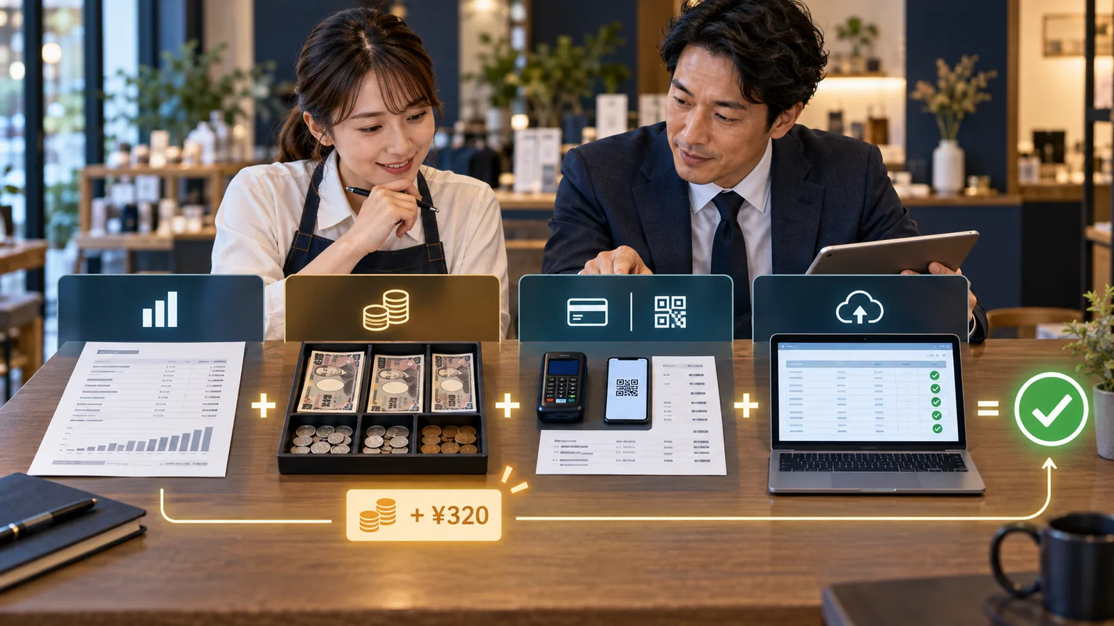 スマレジの日次締め、現金差異、決済別売上、会計連携、店舗別月次照合をつなぐ工程