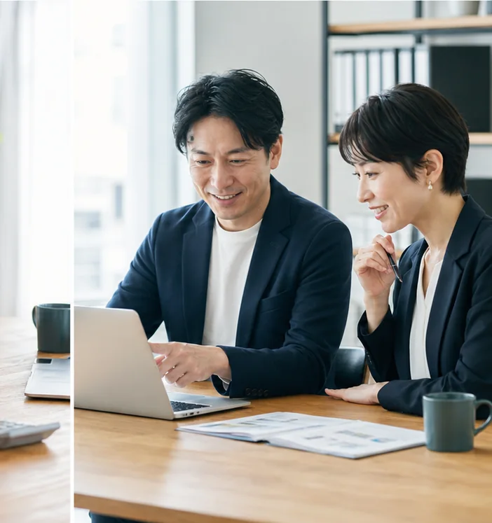 創業時の資金繰りの運用を見直す様子