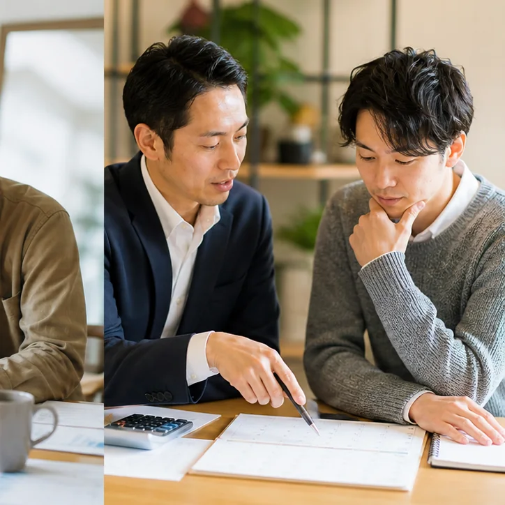創業期の経理の運用を見直す様子