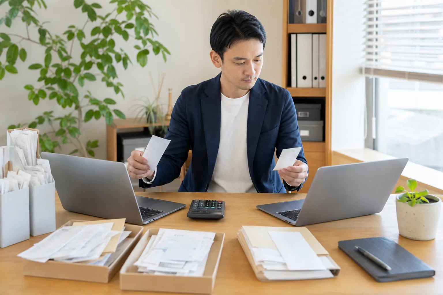 マネーフォワードとfreeeの比較の対象、期限、担当、会社承認、完了証拠を一つの台帳で管理する図